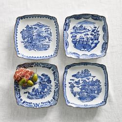 Marlo Thomas x Williams Sonoma Blue Scenic Appetizer Plates, Set of 4 | Williams-Sonoma