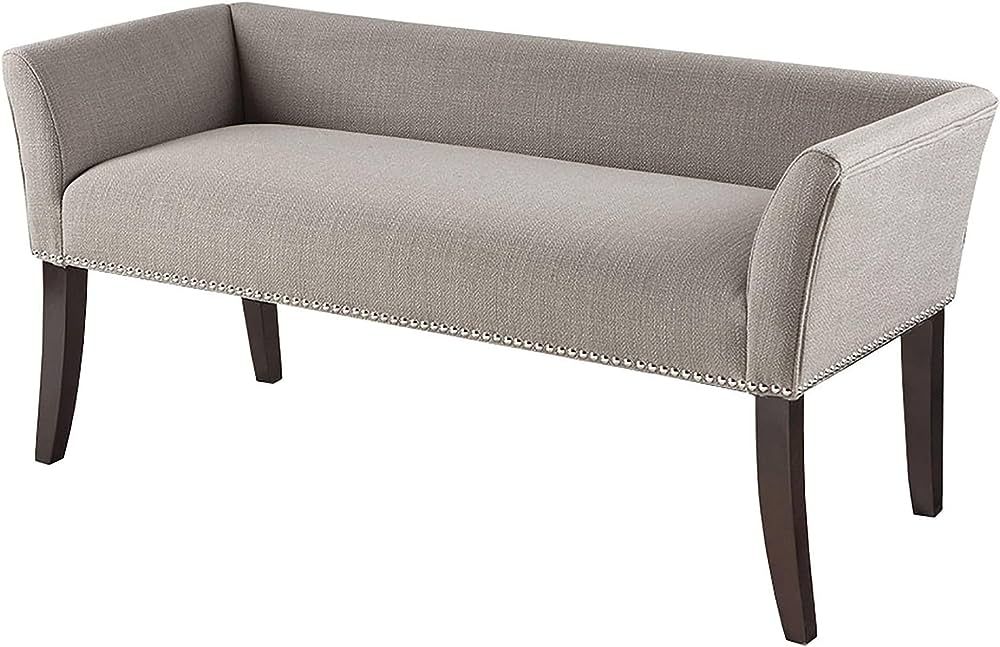 Madison Park Welburn Upholstered Tufted Entryway Accent Bench with Back, Nailhead Trim, and Padde... | Amazon (US)