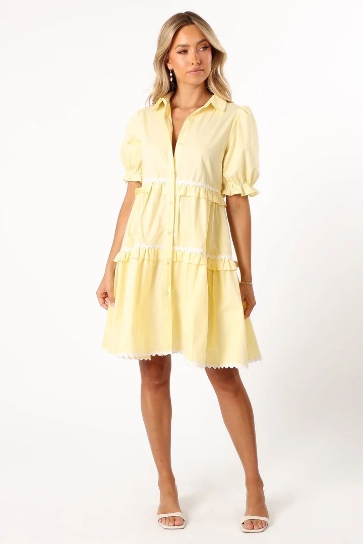 Shively Mini Dress - Yellow/White | Petal & Pup (US)