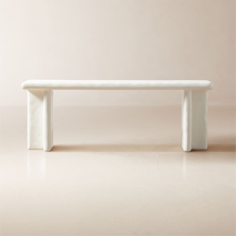 Bodene Ivory Resin Console Table 82.5" + Reviews | CB2 | CB2