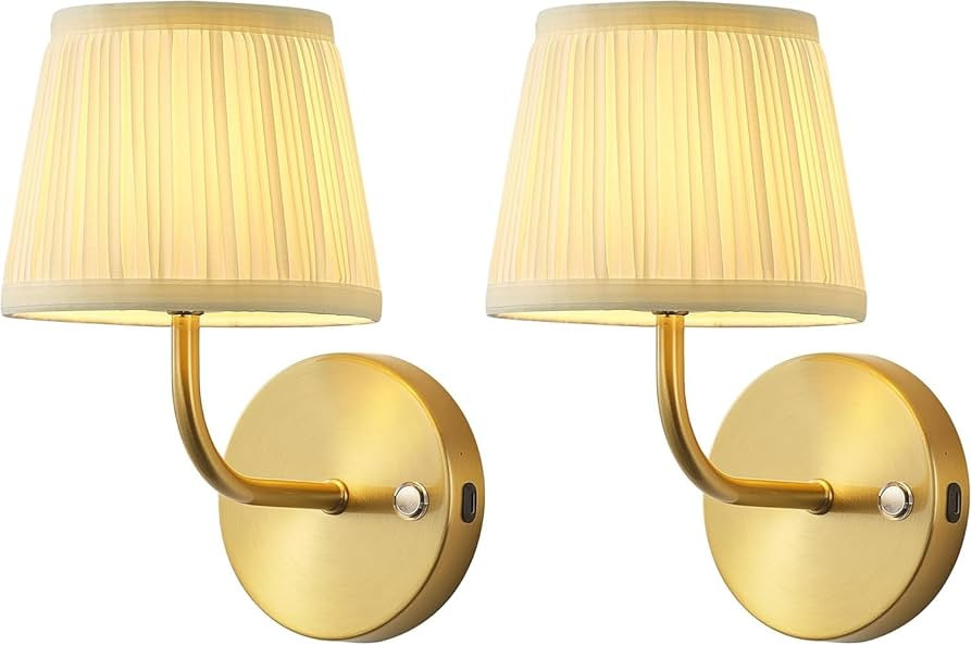 PUSU Modern Battery Operated Wall Sconce Set of 2, 5200mAh Rechargeable Sconces with Remote, Cord... | Amazon (CA)