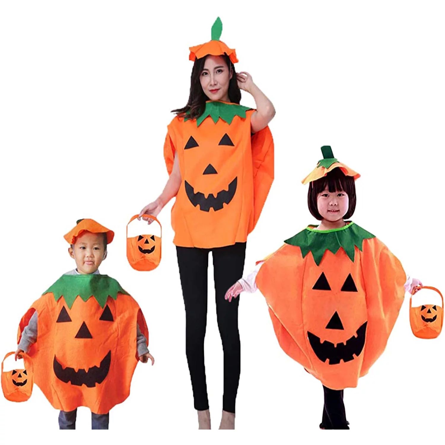 3PCS Halloween Costume Pumpkin Costume Set for Adults Kids, Halloween Cosplay Party Clothes with ... | Walmart (US)