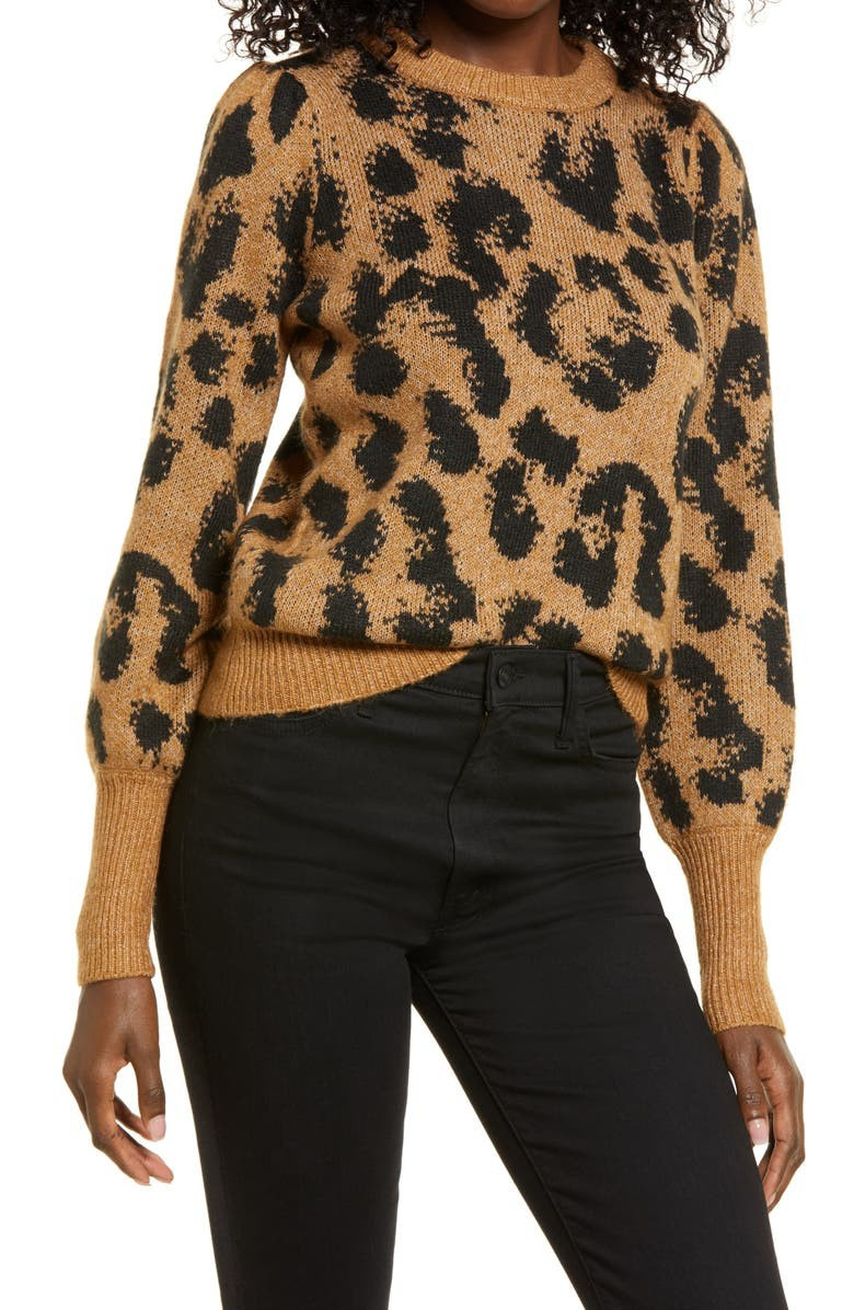 Tari Leopard Spot Jacquard Sweater | Nordstrom
