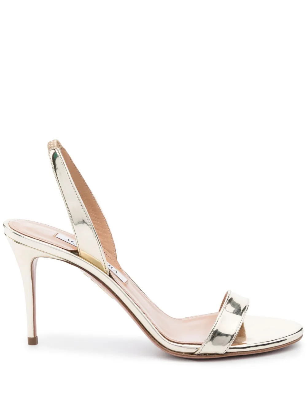 Aquazzura So Nude 85mm Sandals | Gold | FARFETCH UK | Farfetch Global