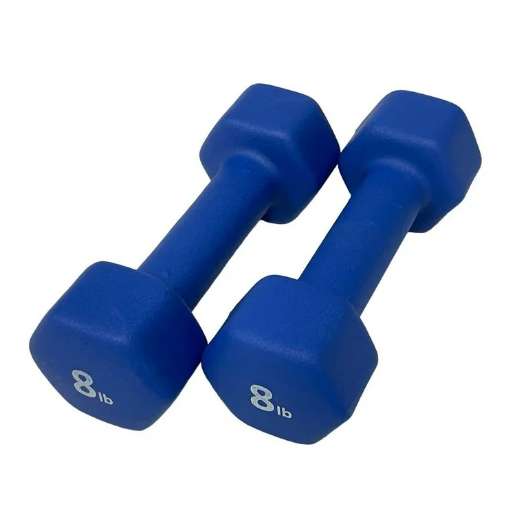 Rainforest Basics Neoprene 8LB Hex Dumbbell Hand Weights Set of 2 | Walmart (US)