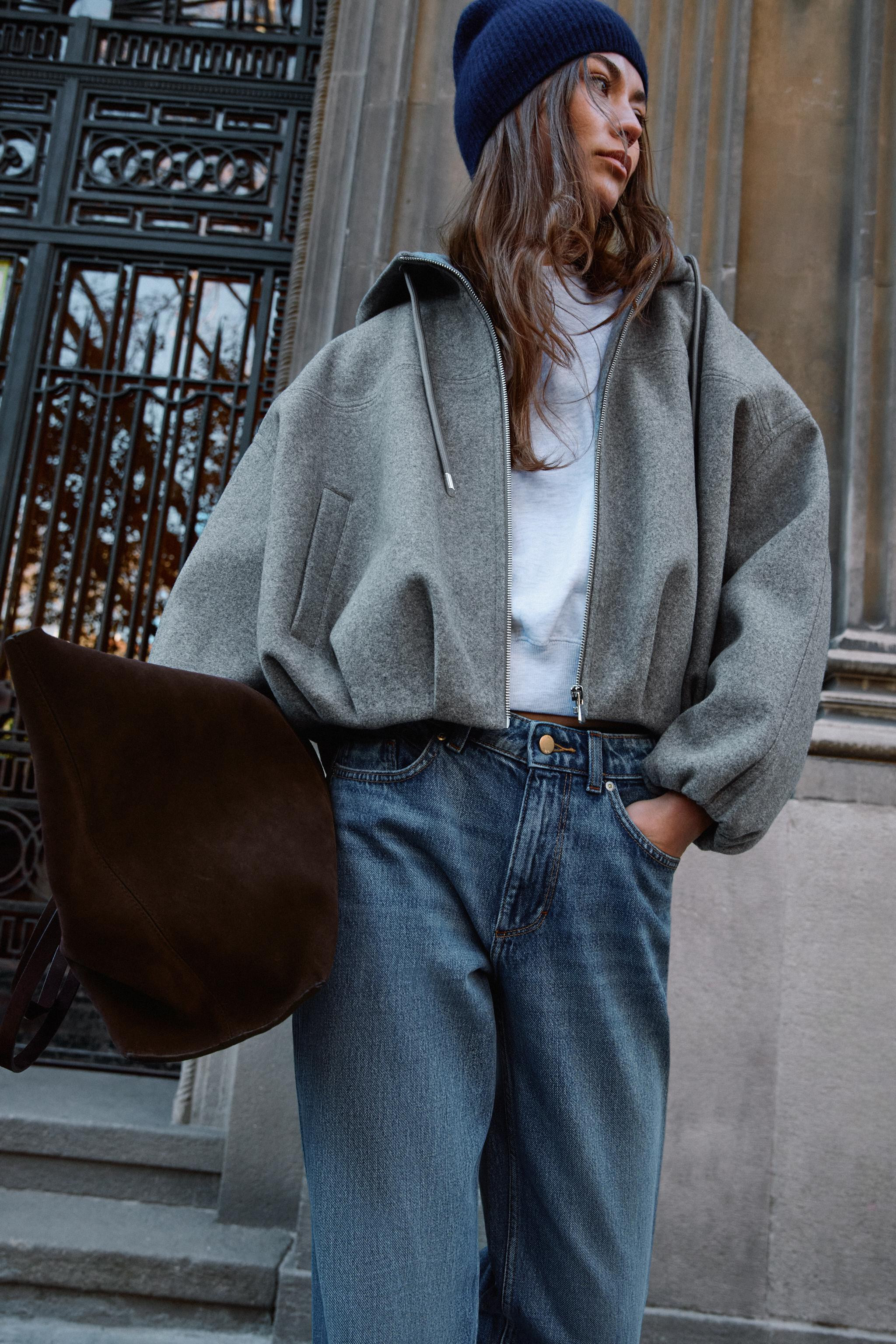 SOFT HOODIE OVERSIZED BOMBER JACKET | Zara US