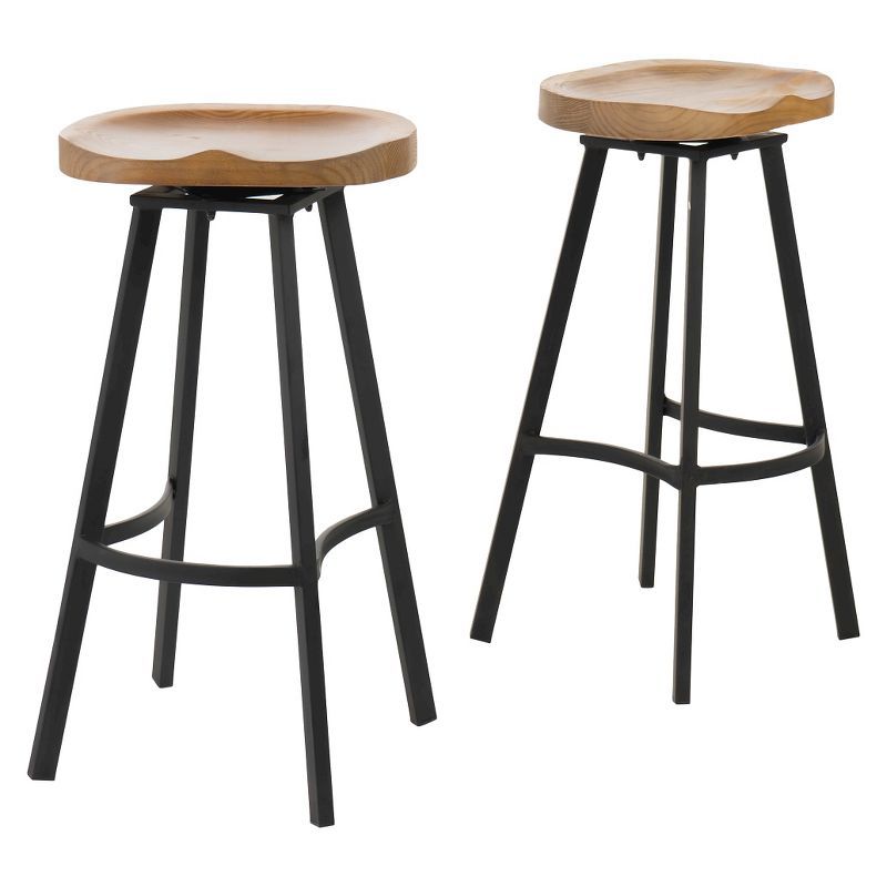 Set of 2 Albia Swivel 31.5&#34; Barstool - Natural/Black - Christopher Knight Home | Target