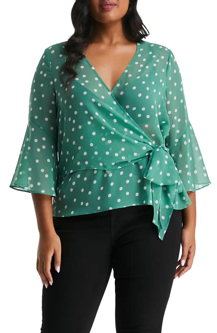 Forest Polka Dot Chiffon Blouse | Nordstrom