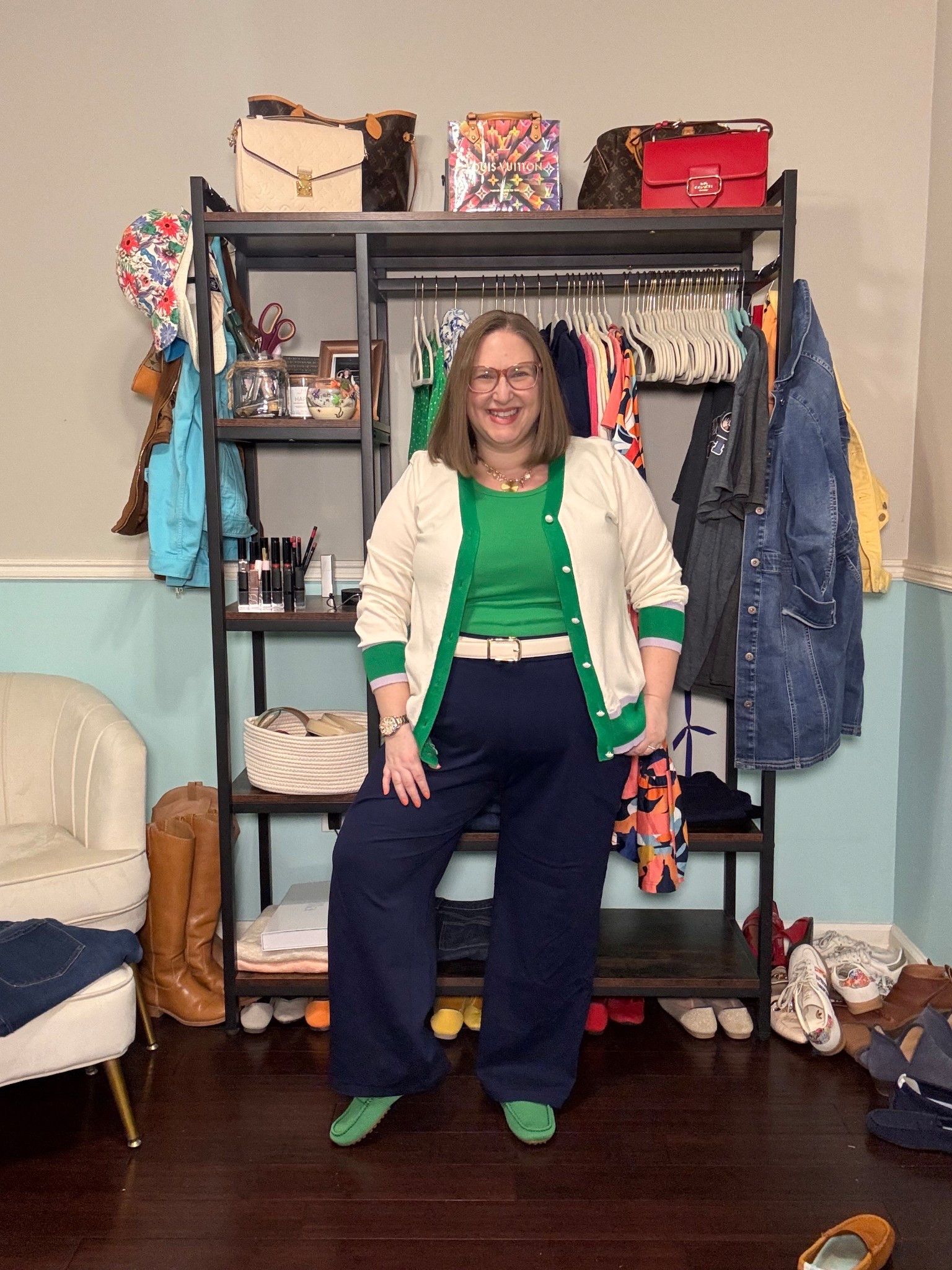 The cardigan I linked is the same brand & style, but my colorway is not available. I’m wearing XXL

My pants are only aviabale in red now; I’m wearing 2x and had to have them hemmed. 

My drivers aren’t available in green anymore but I love them in all colors. I size up half. 


#LTKPlusSize #LTKMidsize #LTKootd