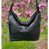 Leather Purse - Black Leather Rachel Style Made in The USA Other Colors Available | Etsy (US)