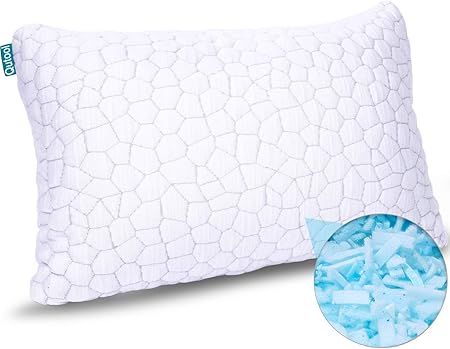 Shredded Memory Foam Pillows for Sleeping Cooling Bamboo Pillow with Adjustable Loft Hypoallergen... | Amazon (US)