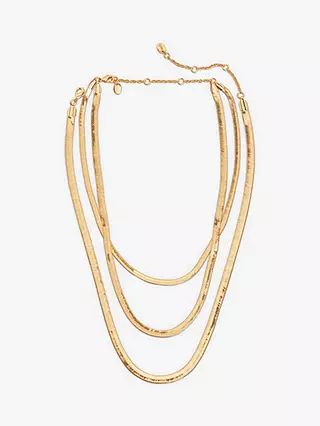 hush Aster Snake Chain Layered Necklace, Gold | John Lewis (UK)