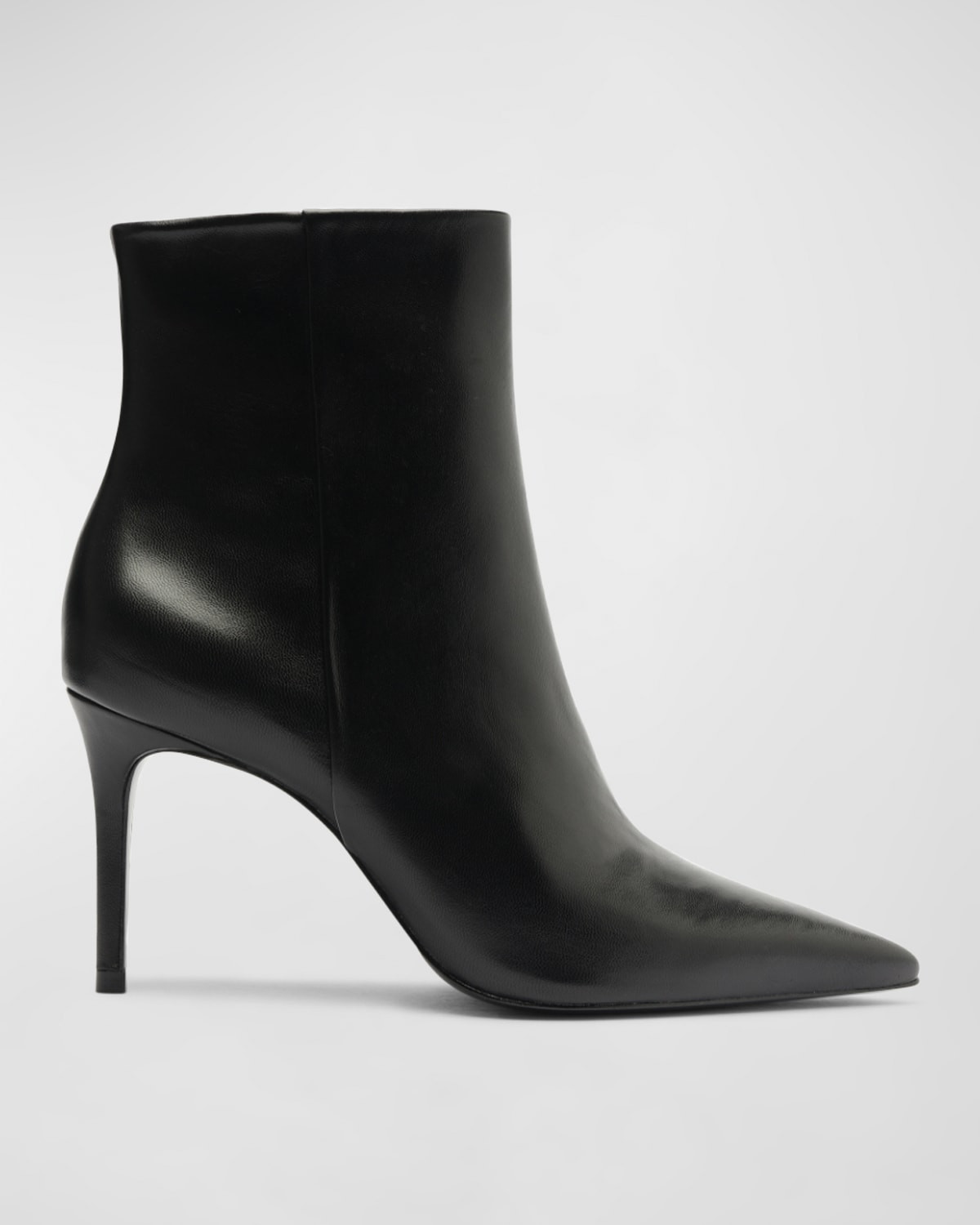 Mikki Leather Stiletto Zip Booties | Neiman Marcus
