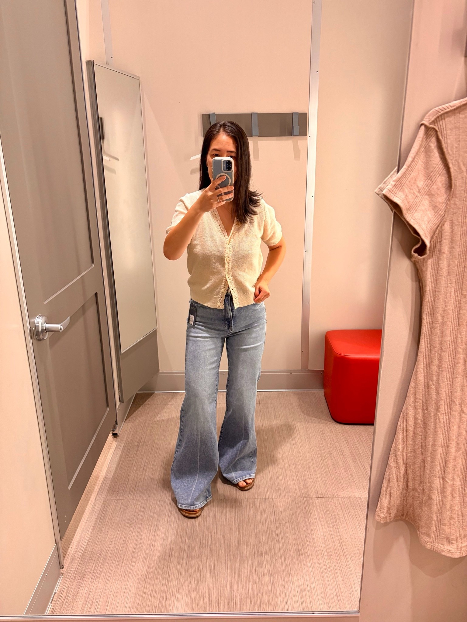 On sales. Everything true to size the jeans are perfect length for heels but maybe get short length 

Target style
Flare jeans
Fall outfit

#LTKSaleAlert