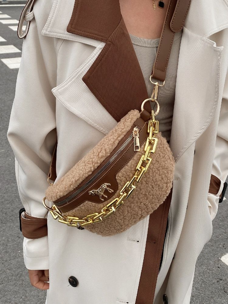 Fluffy Chain Decor Waist Bag | SHEIN