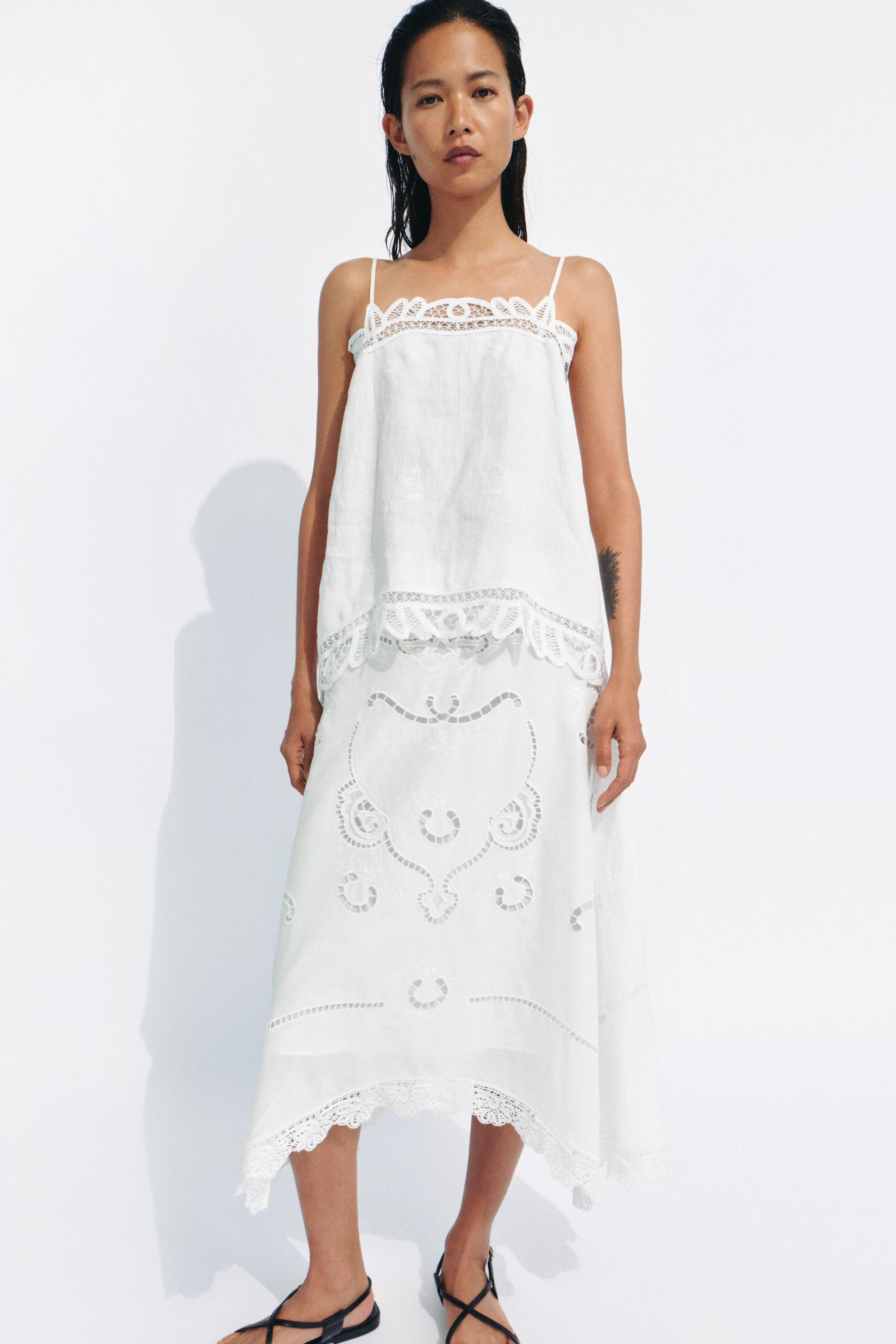 ZW COLLECTION EMBROIDERED ASYMMETRIC SKIRT | Zara US