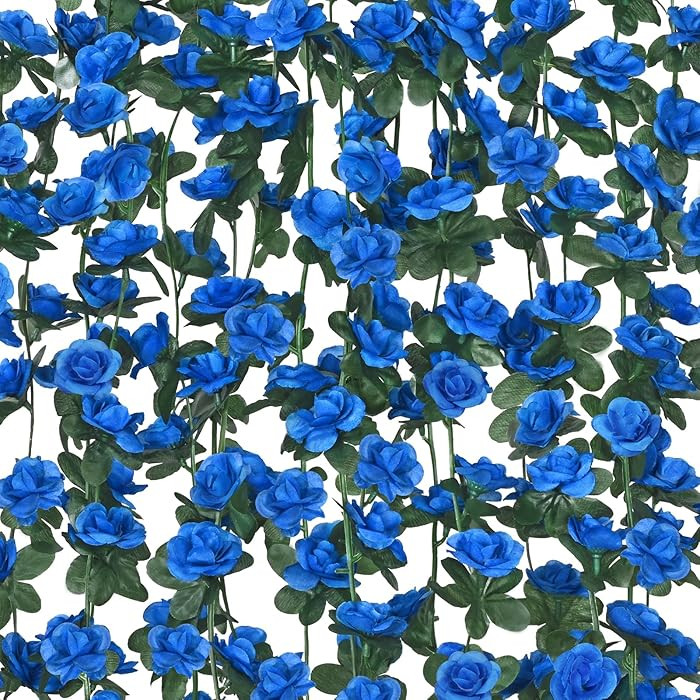 BLEUM CADE 2Pcs 16.4Ft Flower Garland Artificial Rose Vines for Bedroom, Cute Fake Hanging Flower... | Amazon (US)