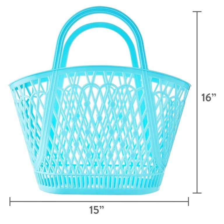 Easter Blue Jelly Tote Basket, by Way To Celebrate | Walmart (US)