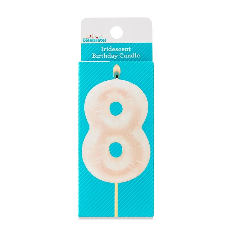 Iridescent Number 8 Birthday Candle, by Way To Celebrate | Walmart (US)