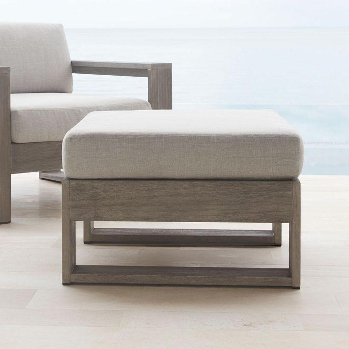 Portside Outdoor Ottoman | West Elm (US)