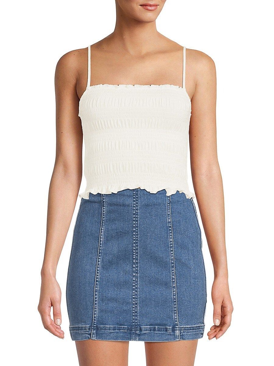 BCBGeneration Women's Shirred Crop Top - White - Size XS | Saks Fifth Avenue OFF 5TH