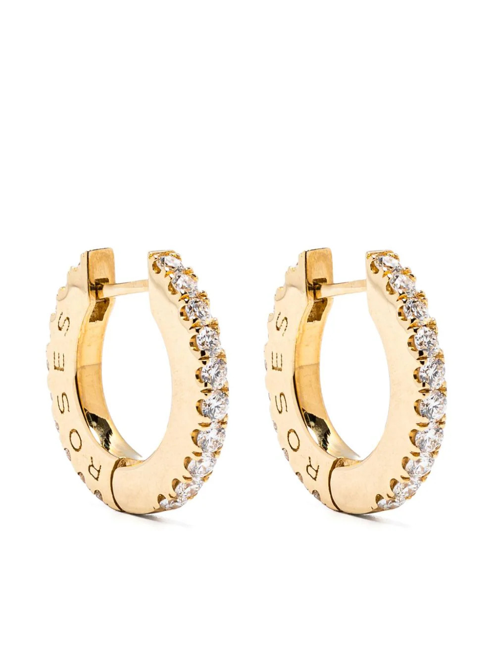 Roses Metals 14kt yellow gold diamonds huggies | Farfetch Global