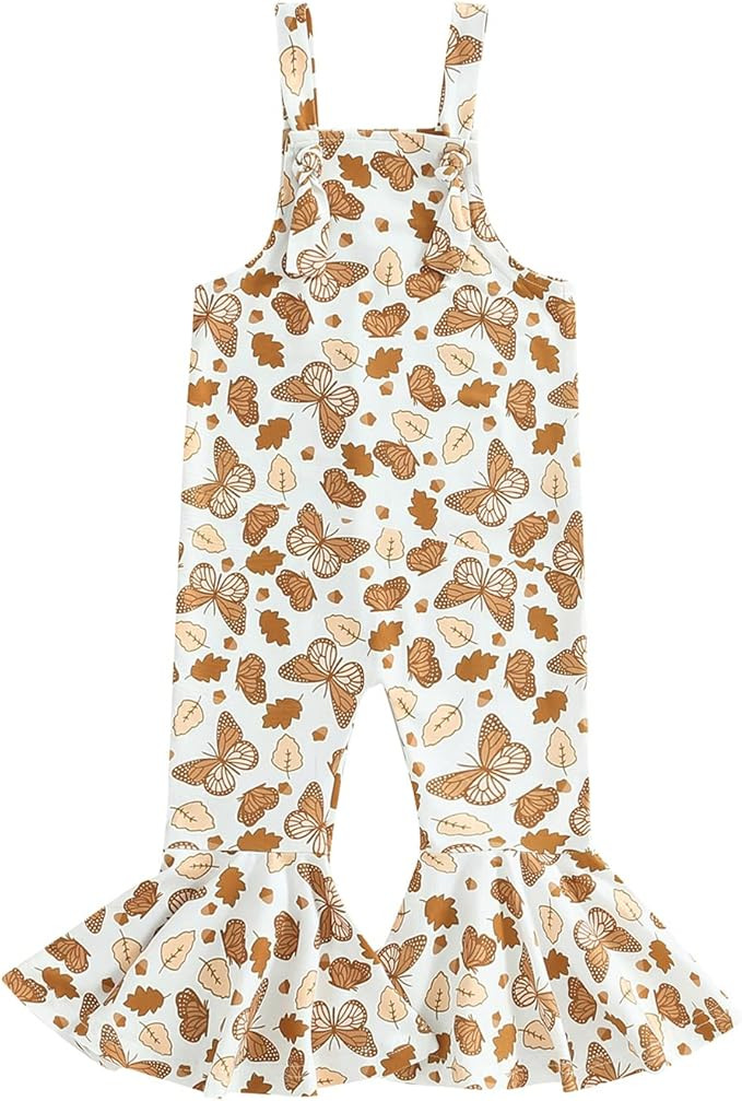 Toddler Baby Girl Halloween Thanksgiving Clothes Bell Bottoms Pants Pumpkin Football Overalls Jum... | Amazon (US)