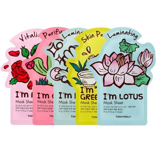 TONYMOLY I’m Sheet Mask Gift Set – Korean Face Mask Variety Pack with Hydrating & Vitamin Infused Essences, 5 Pack | Amazon (US)