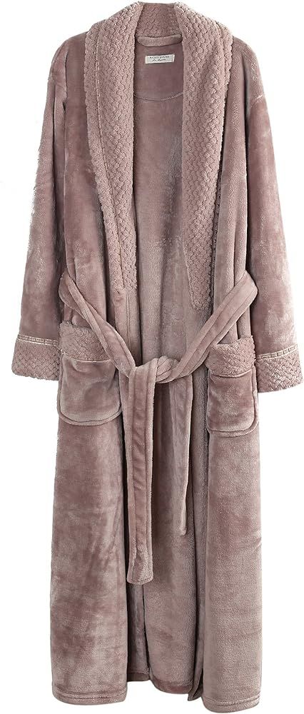 Richie House Women's Plush Soft Warm Fleece Bathrobe Robe RH1591 | Amazon (US)