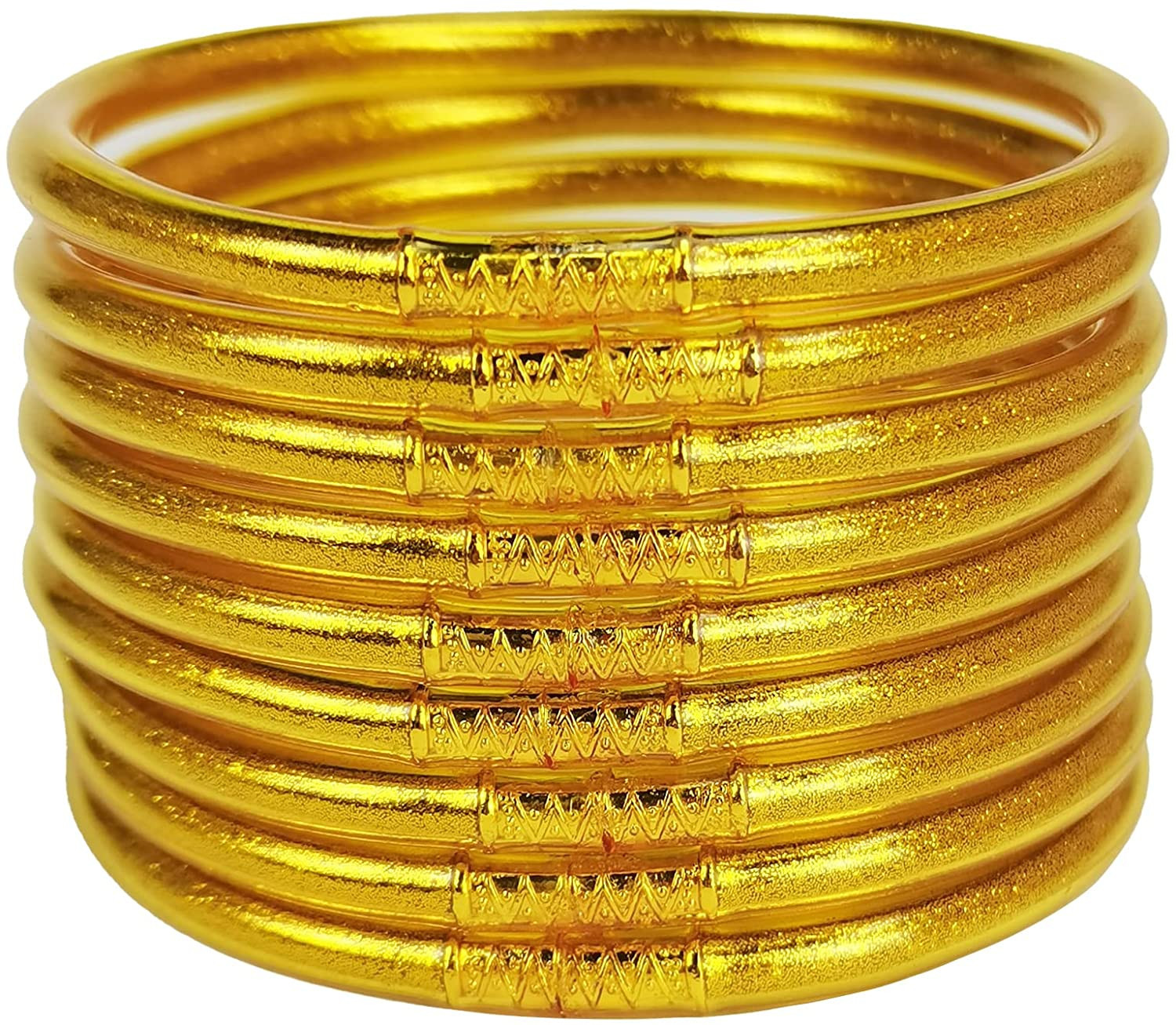 YBMYCM 9PCS Glitter Jelly Bangles Bracelets Set for Women Glitter Filled Jelly Silicone Bracelets... | Amazon (US)