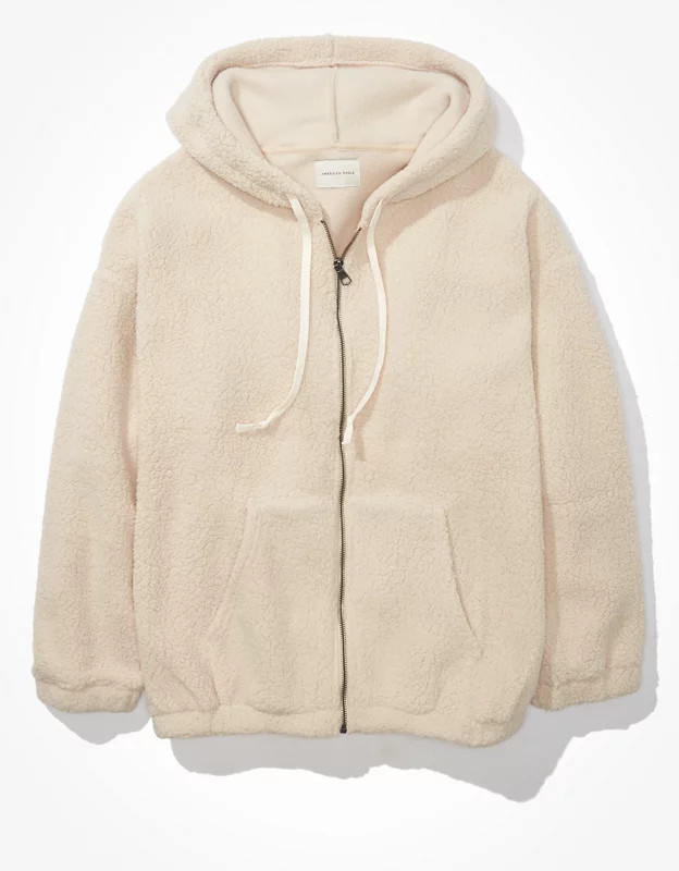 AE Sherpa Zip-Up Hoodie | American Eagle Outfitters (US & CA)