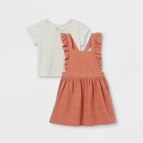 Toddler Girls' 2pc Striped Top & Bottom Set - art class™ Coral/Cream | Target