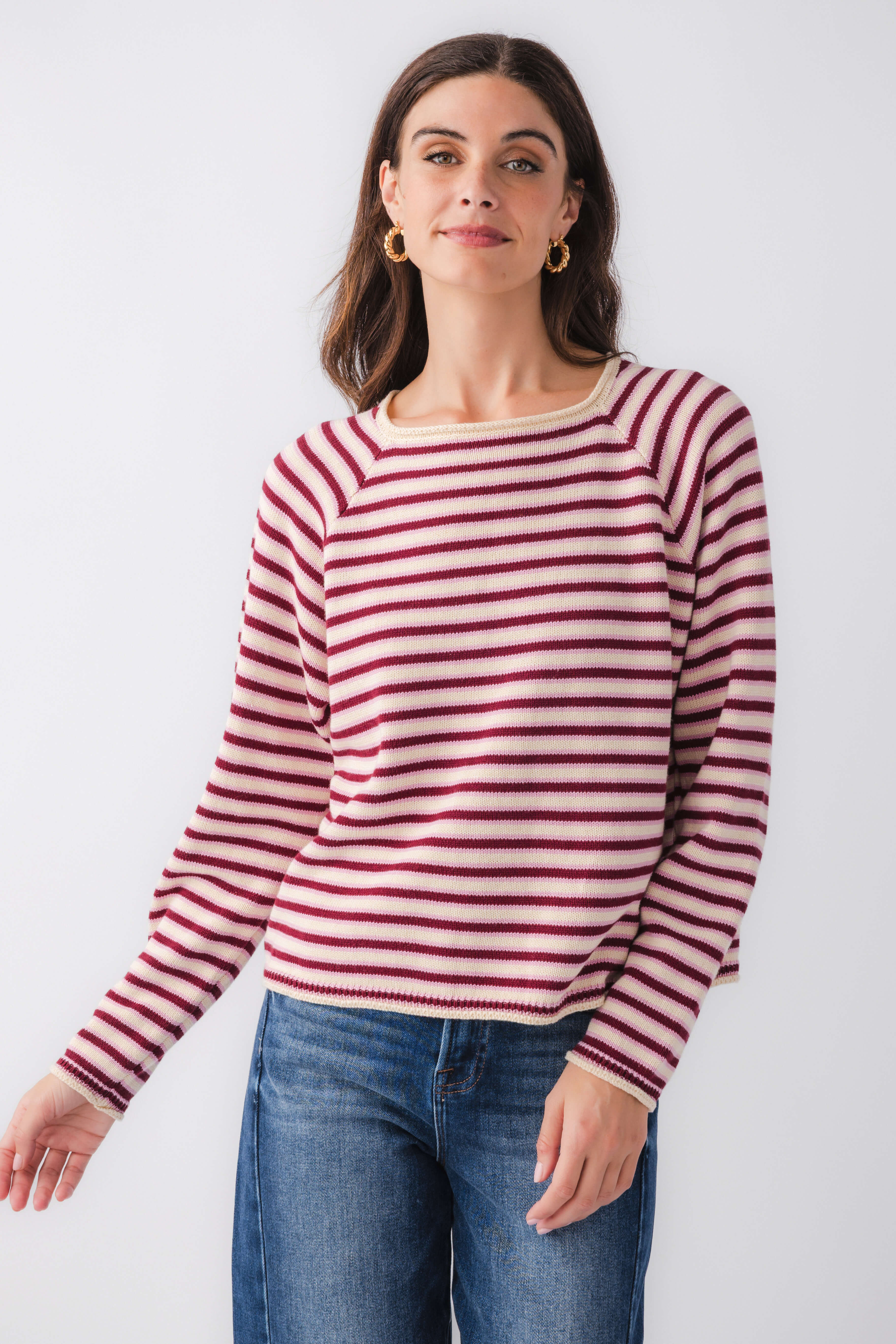 Wishlist Striped Mockneck Sweater | Social Threads