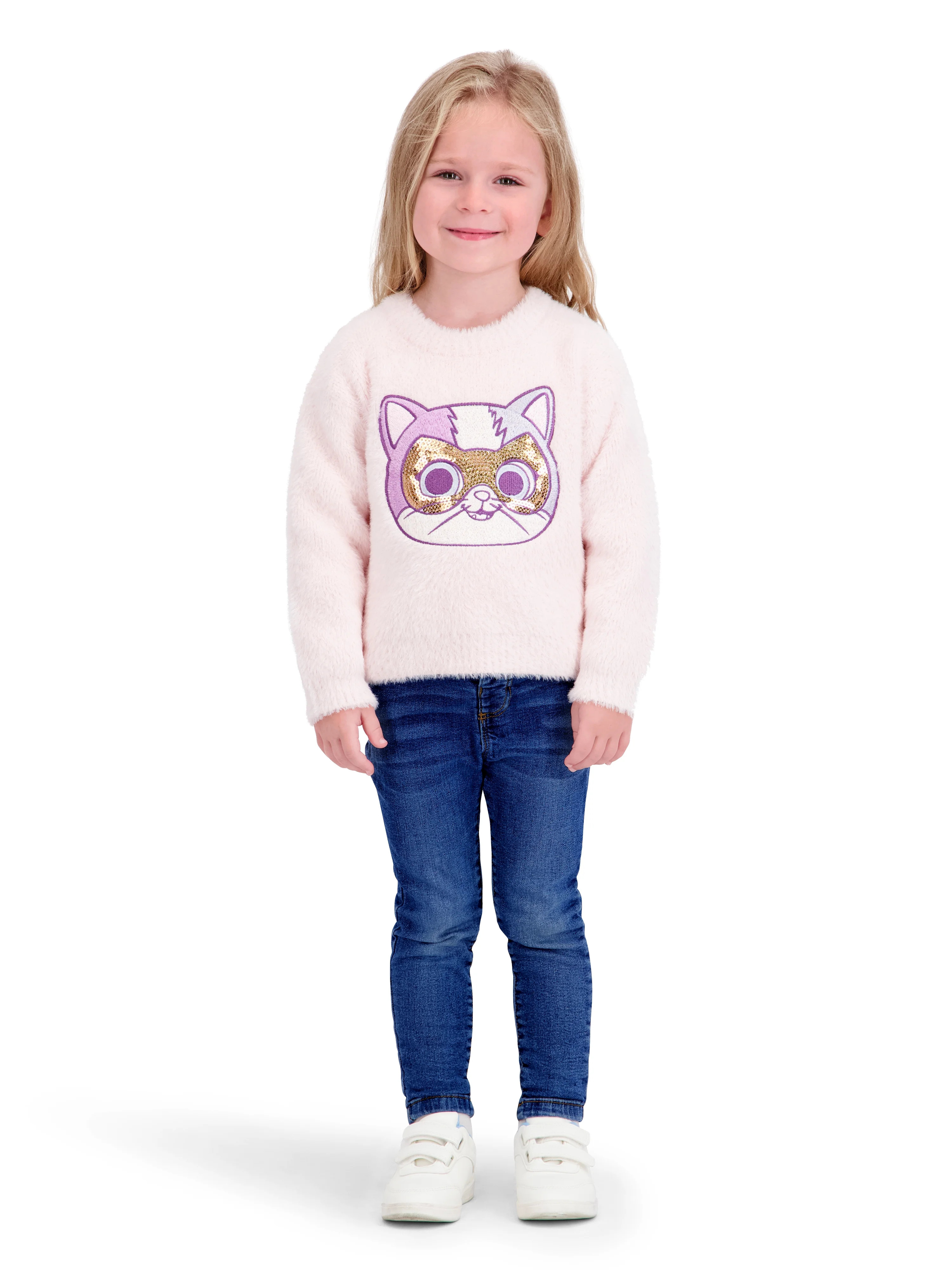 Super Kitties Toddler Girls Lurex Mohair Sweater, Sizes 12 Months - 5T | Walmart (US)