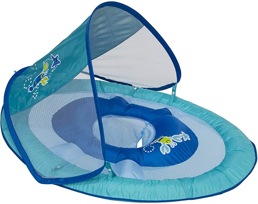 SwimWays Baby Spring Float with Adjustable Canopy and UPF Sun Protection, Blue Lobster | Amazon (US)