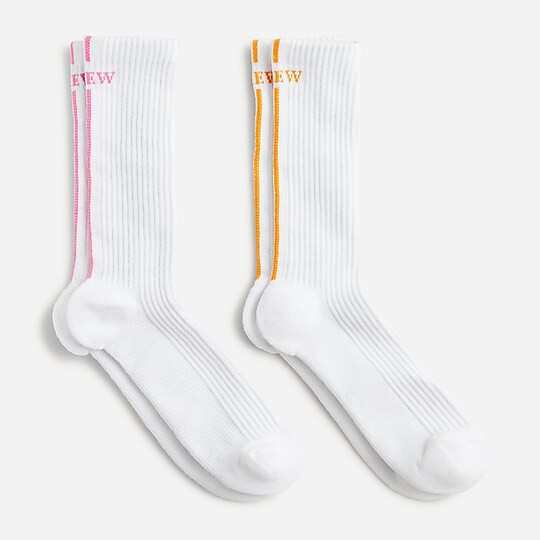 Striped softest socks two-pack with logo | J. Crew US