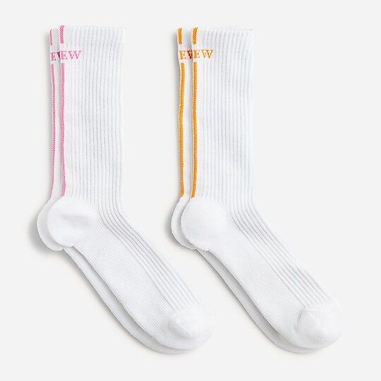 Striped softest socks two-pack with logo | J.Crew US