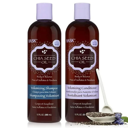HASK CHIA SEED Shampoo and Conditioner Set Volumizing - Color safe, gluten-free, sulfate-free, parab | Walmart (US)