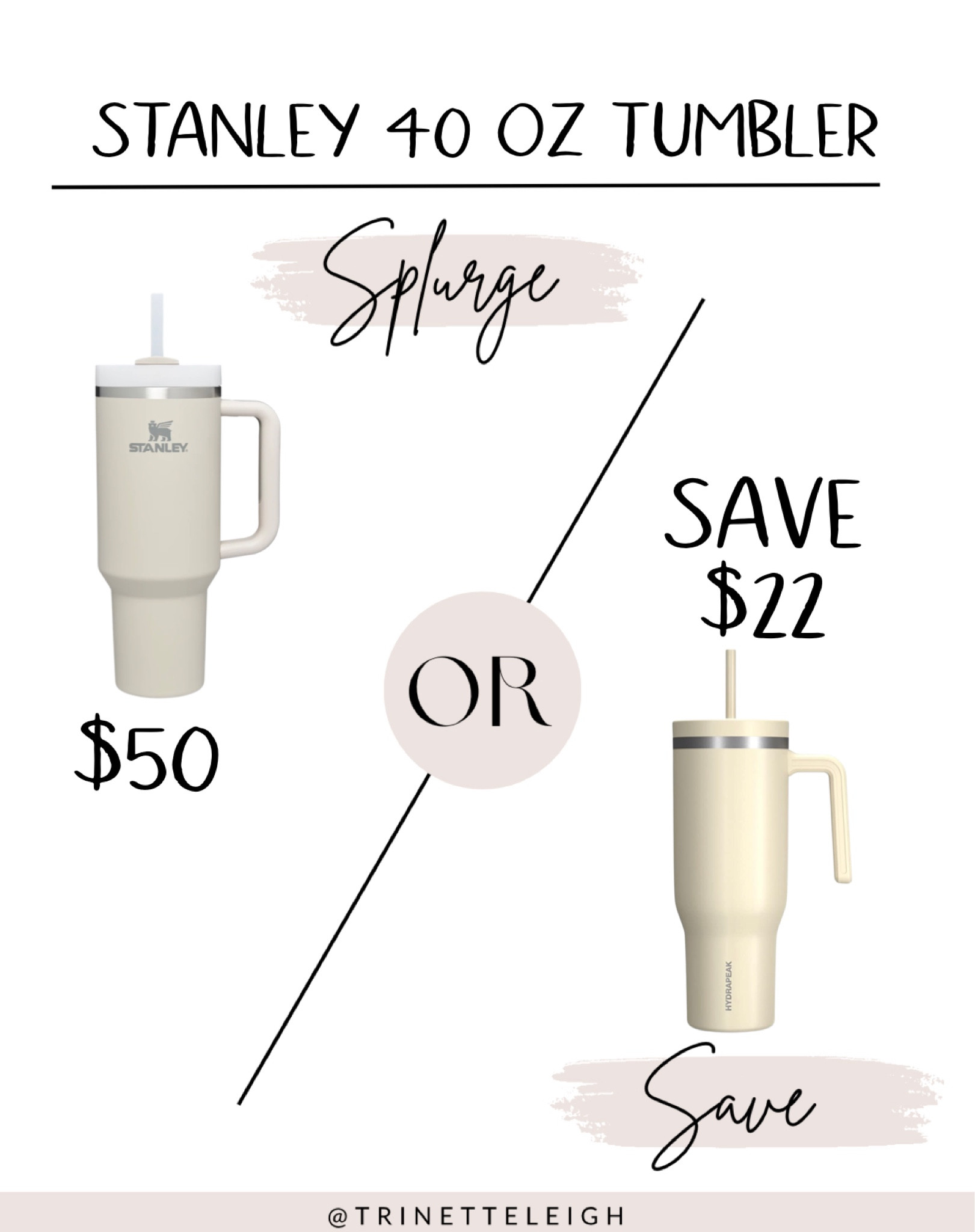 Save vs splurge. Stanley 40 oz tumbler. Stanley tumbler dupe. Travel must have. 

#LTKtravel #LTKunder50 #LTKGiftGuide