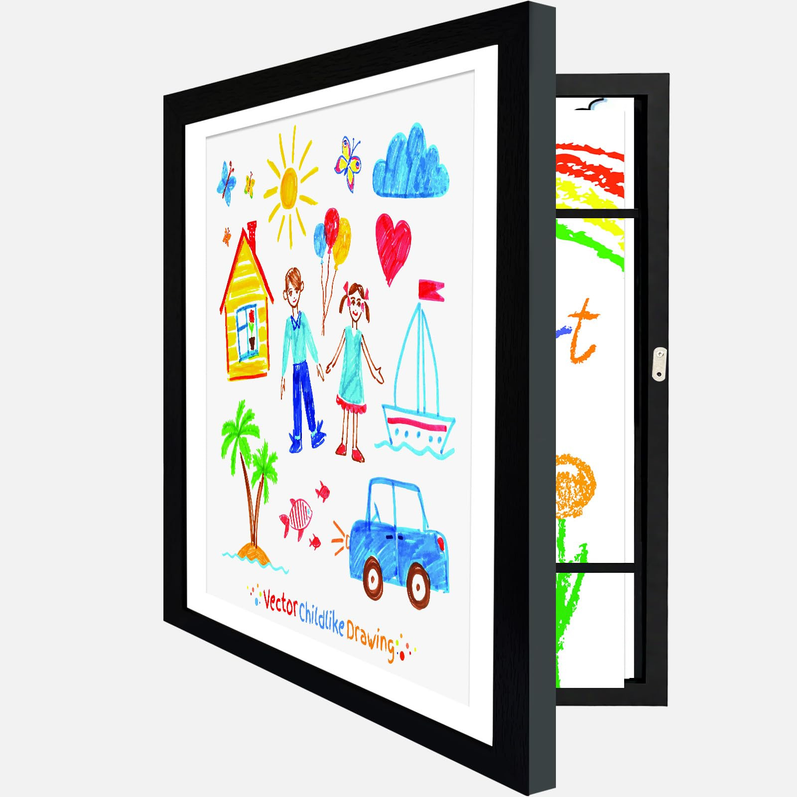 Kids Art Frame & Artwork Display - 8.5x11" Changeable Display Holds 150 Pcs, Magnetic Front-Loadi... | Amazon (US)