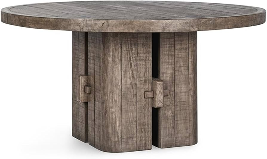 Classic Home Rosemount 60" Reclaimed Pine Wood Round Dining Table in Aged Brown | Amazon (US)