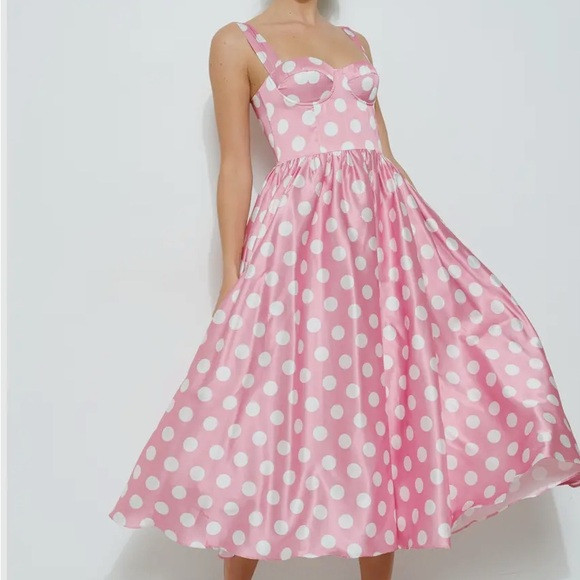 ST TORINI Pink and White Sweetheart Midi Sundress beautiful unique 60th style. | Poshmark