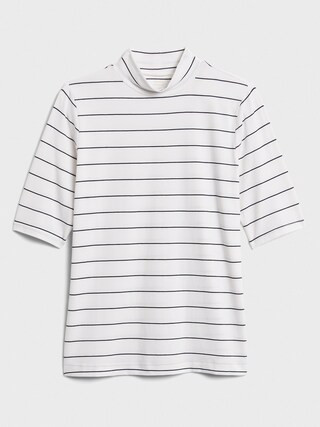 Striped Timeless Mock-Neck Tee | Banana Republic Factory