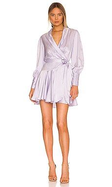 Zimmermann Silk Wrap Mini Dress in Lilac from Revolve.com | Revolve Clothing (Global)