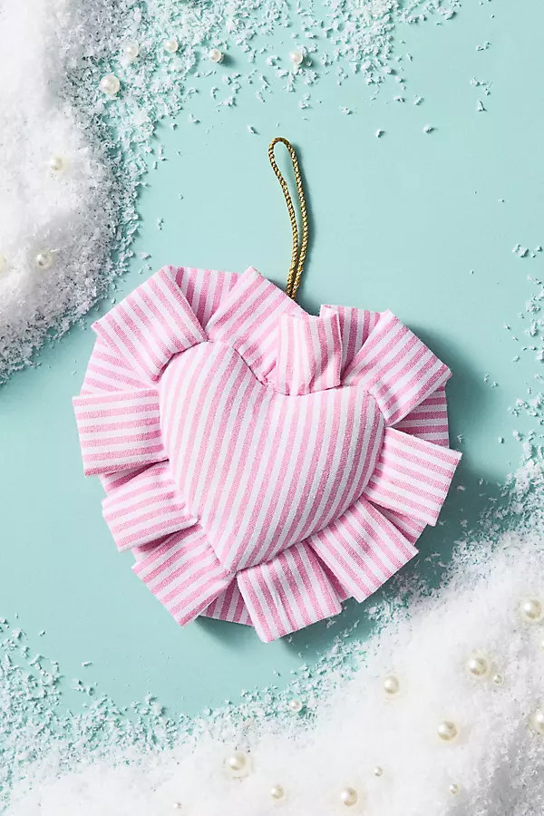 Gingham Heart Pillow Ornament | Anthropologie (US)