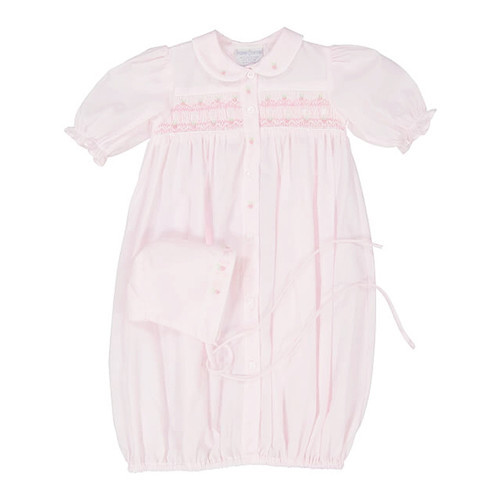 Ribbon Smocked Take Me Home Gown with Bonnet | Feltman Brothers