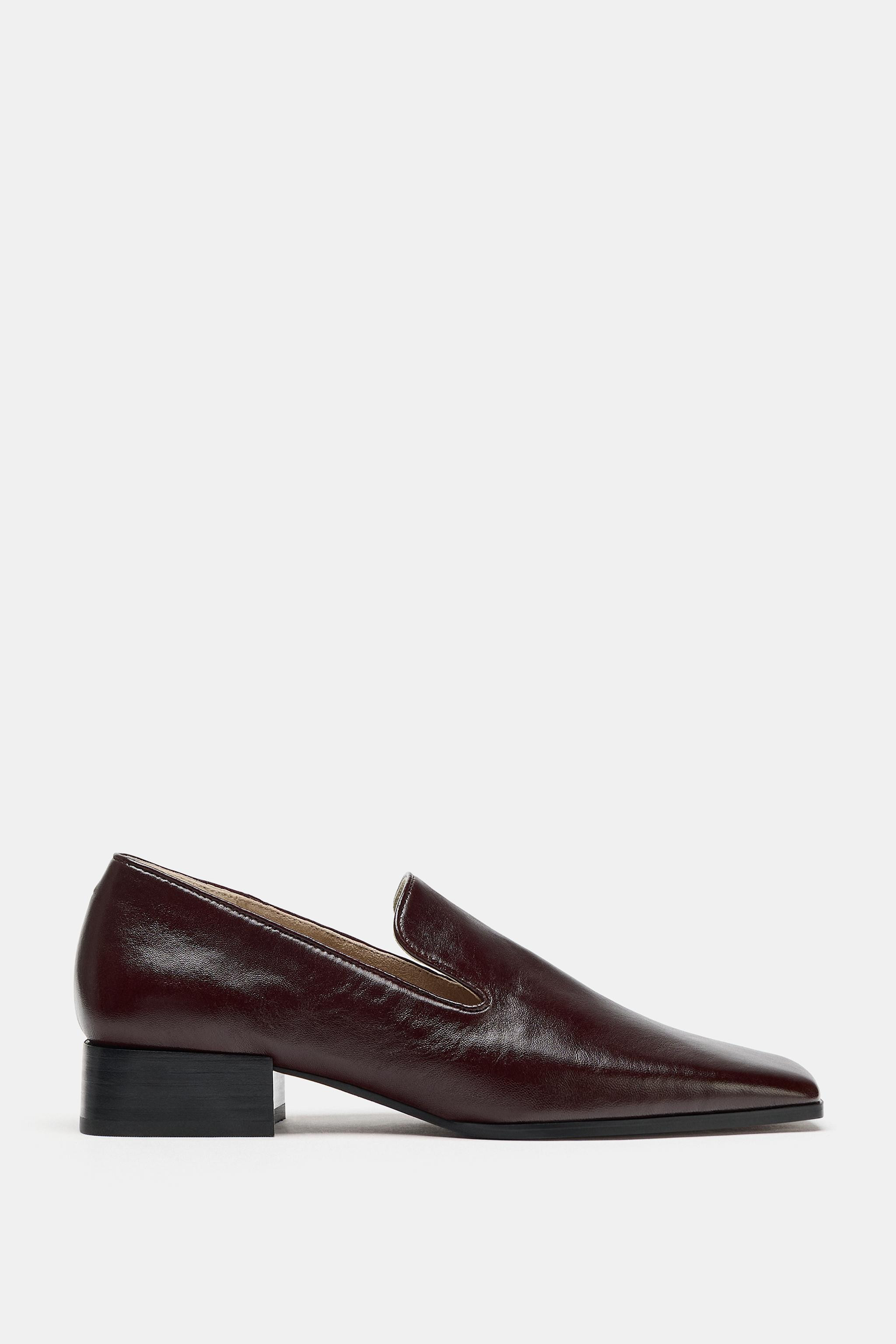 LIMITED EDITION LEATHER HEELED LOAFERS | Zara US