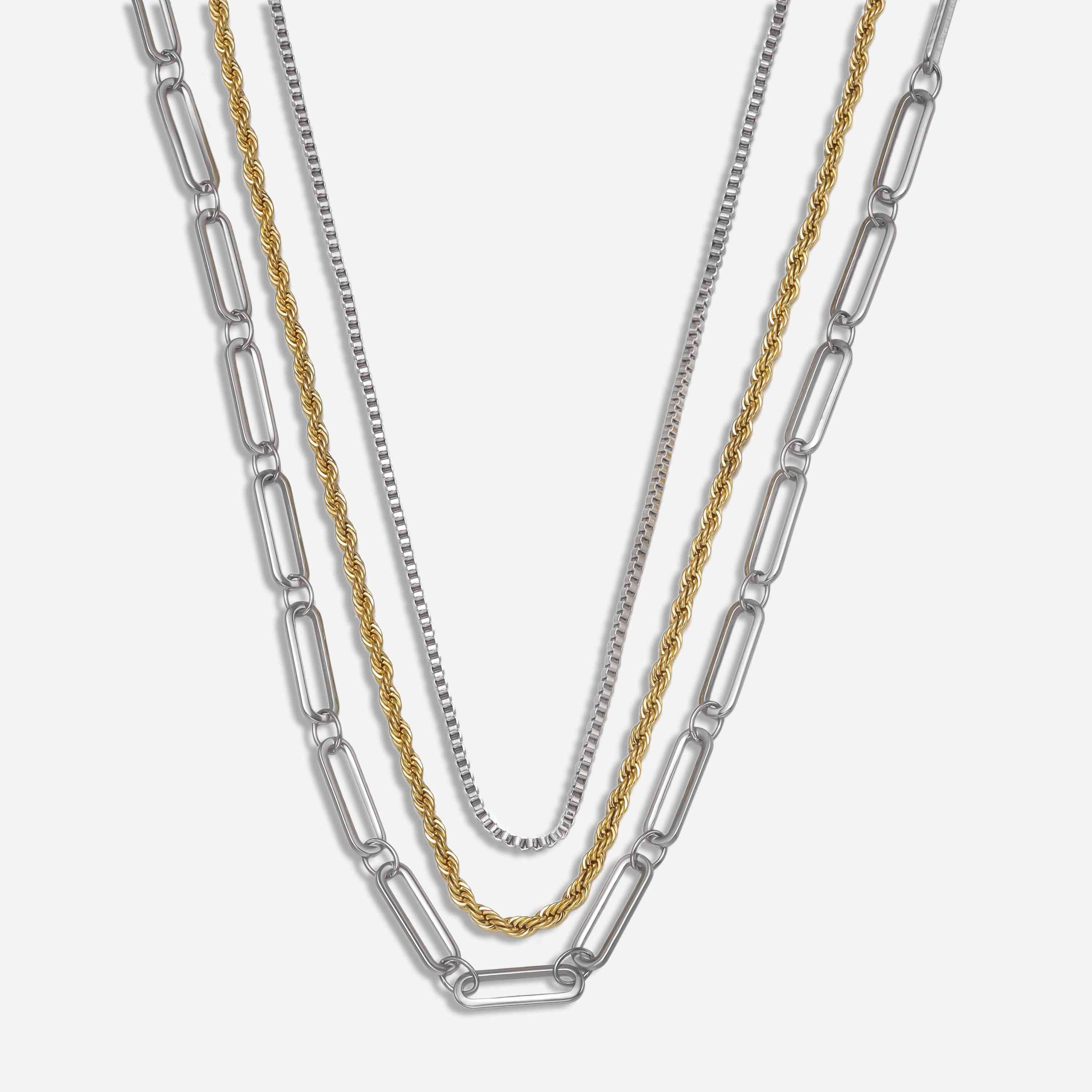 Corrine Layered Mixed Metals Chain Necklace | Victoria Emerson