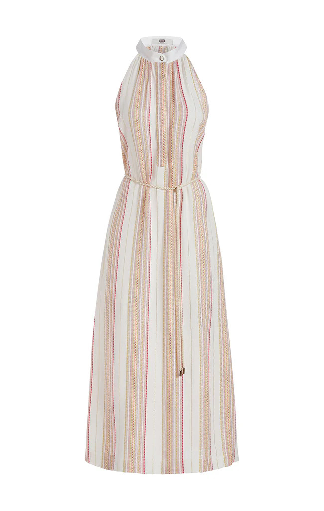 Striped Jacquard Halter Dress | Etcetera