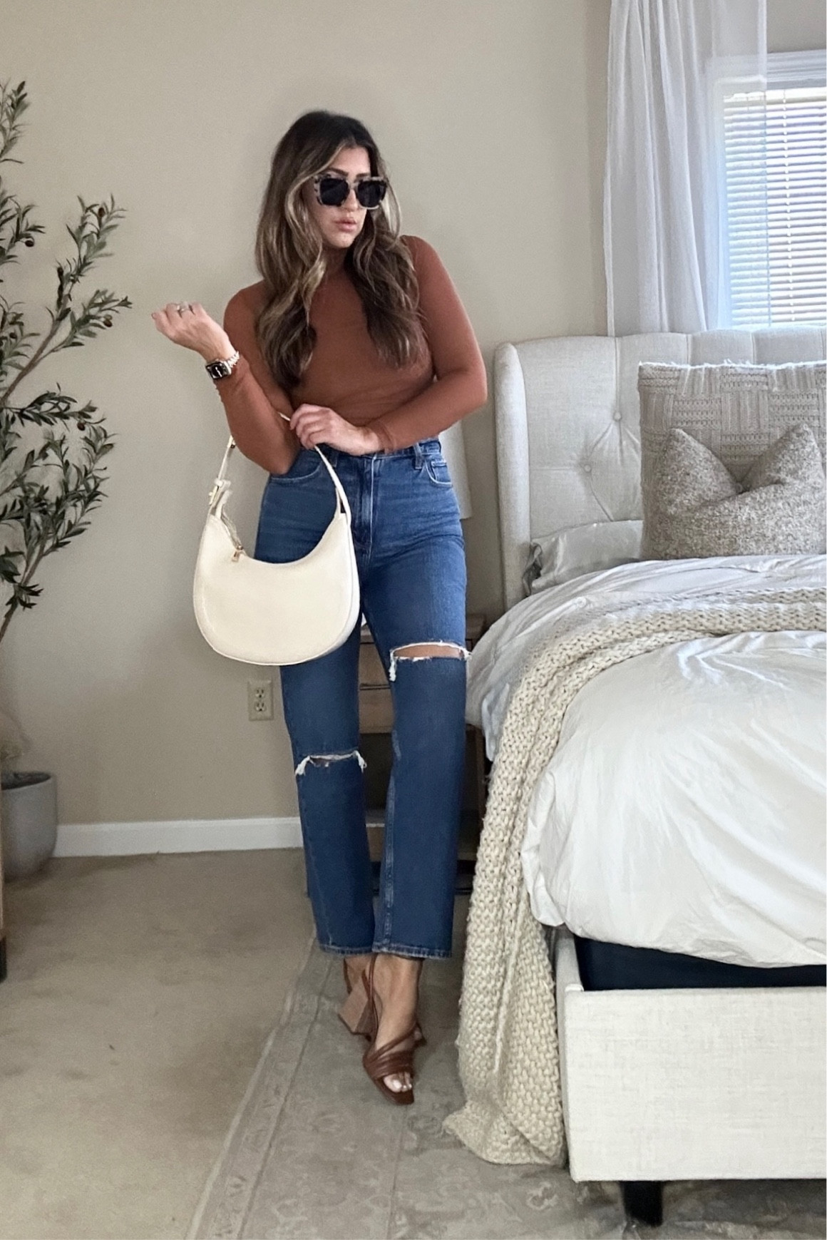 Loving this bodysuit from Amazon and the mesh top and sleeves with ruching. Wearing med. Paired here with my dark wash ankle straight leg jeans on major sale (TTS / long). Now 25% OFF + add’l 15% OFF code DENIMAF! Tap light ones below to select color on site— all still in stock and lots of washes to choose from! perfect elevated casual outfit for spring, date night outfit and vacation outfit. 

Tap photos to shop and follow for more! Xx

#LTKfindsunder100 #LTKSpringSale #LTKstyletip